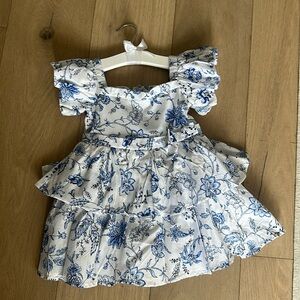 NEW Janie and Jack Linen Tiered Floral Dress